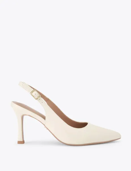 Carvela Stiletto Heel Pointed Slingback Shoes Cream