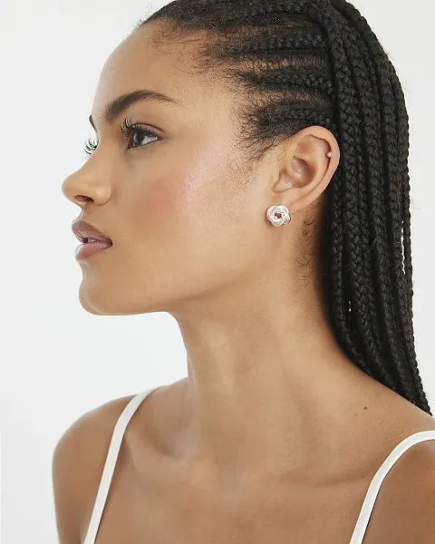 River Island Metal Multi Knot Stud Earrings