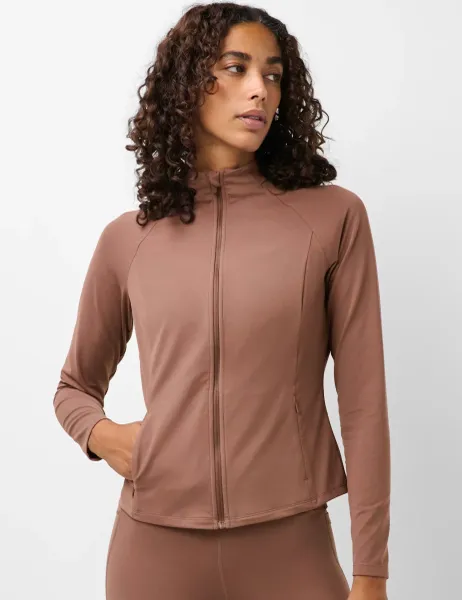 Sweaty Betty Ultimate Studio Zip Up Sports Jacket Medium Brown