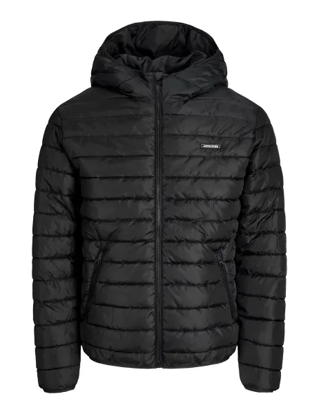 Jack & Jones Lightweight Quilted Hooded Puffer Jacket Black