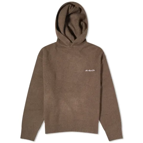Mohair Blend Knit Hoodie