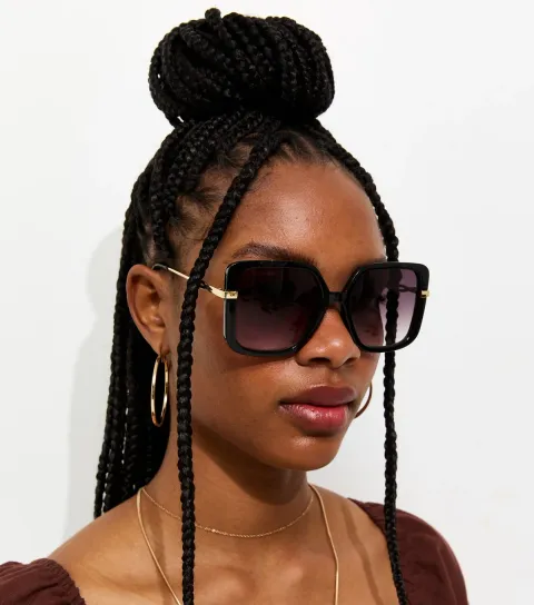 New Look Black Oversized Square Frame Sunglasses