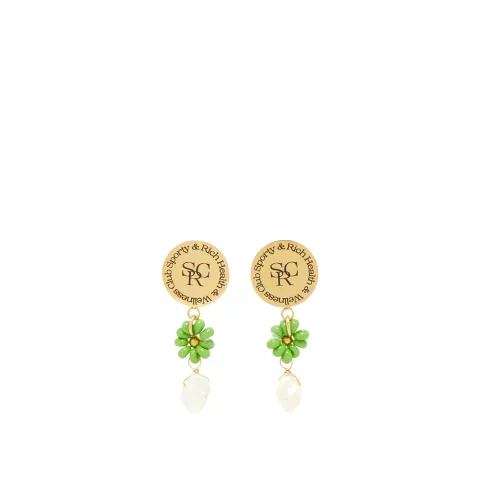 Flower and Bead Earrings