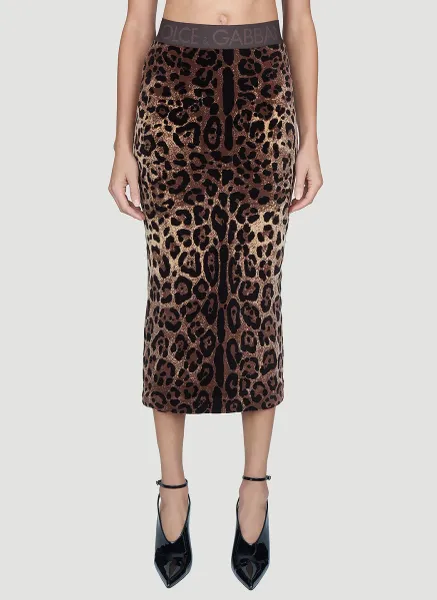 Leopard Print Midi Skirt