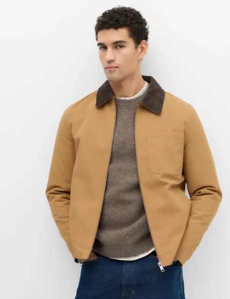 Marks & Spencer Canvas Padded Utility Jacket Butterscotch