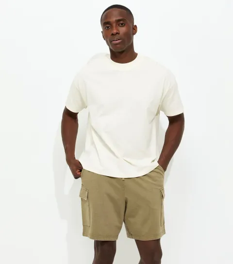 Men's Off White Boxy Cotton Crew Neck T-Shirt