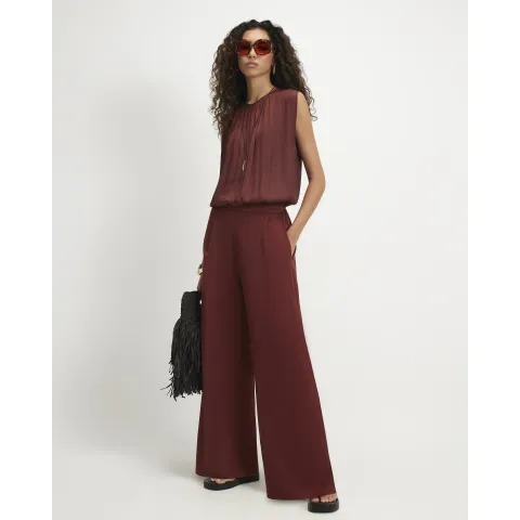 River Island Satin Wide Leg Trousers