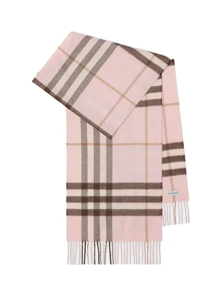 Check Cashmere Scarf Pink