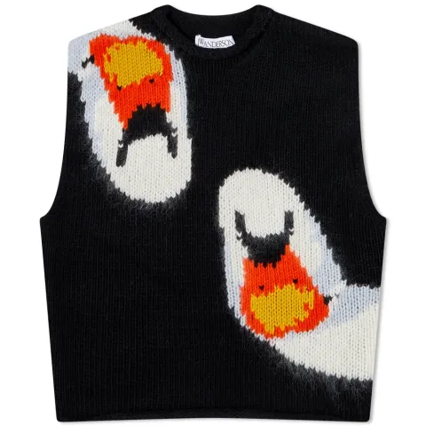 Swan Embroidered Tank Vest