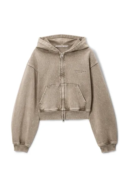 CRYSTAL HOTFIX ZIP UP HOODIE