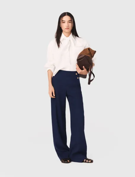 Linen-blend sailor trousers