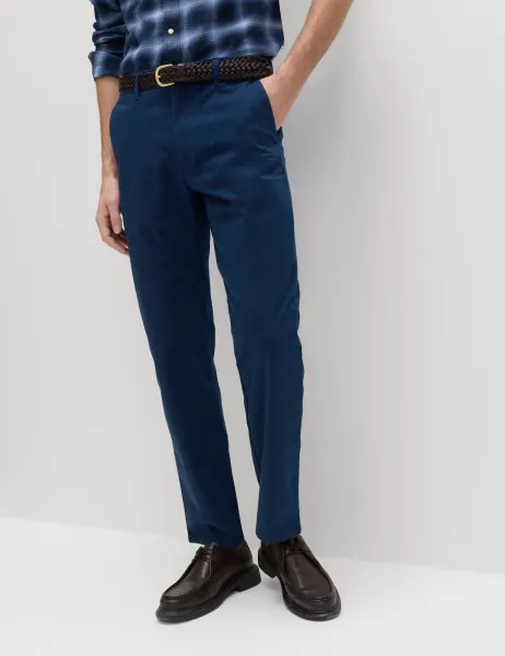 Marks & Spencer Regular Fit Stretch Chinos Dark Marine