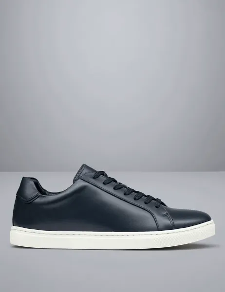 Charles Tyrwhitt Leather Lace Up Trainers Navy