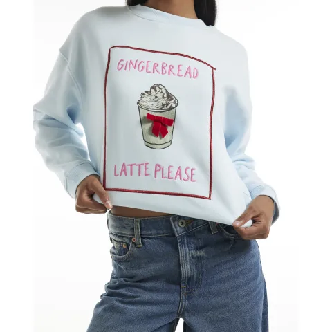 River Island Gingerbread 3D Bow Sweatshirt
