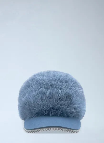 Faux Fur Snowball Baseball Cap