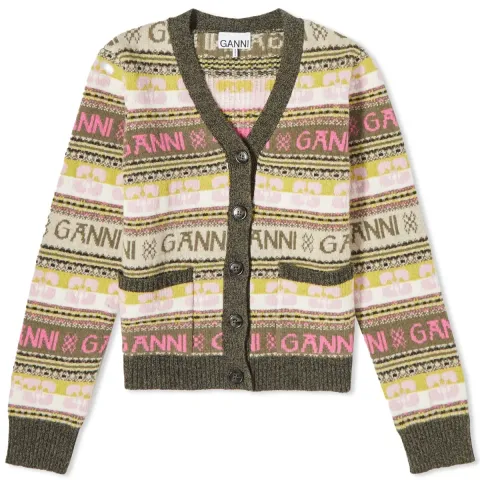 Logo Wool Mix Cardigan