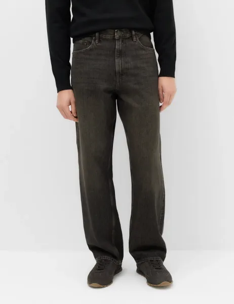 Marks & Spencer Rigid Loose Fit Jeans Brown Mix