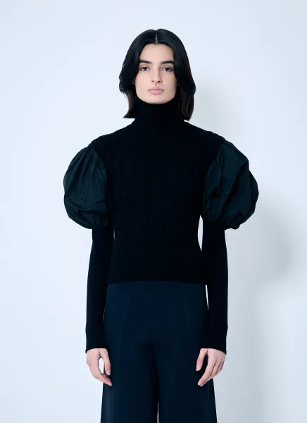 Balloon Sleeve Knit Top