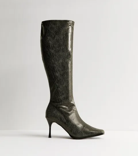 Women's Khaki Scorpion Knee High Boots
