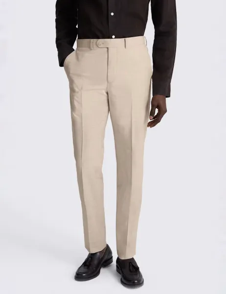 Moss Tailored Fit Wool Rich Performance Suit Trousers Neutral