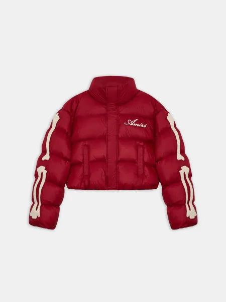 WOMEN - WOMEN'S BONES CROPPED DOWN JACKET - Deep Red