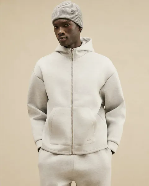 River Island Premium Oversized Zip Through Hoodie