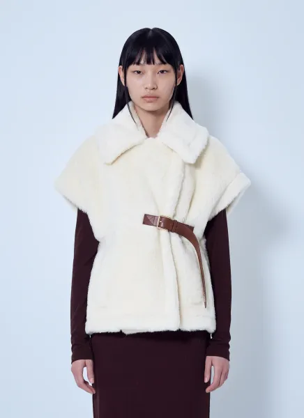 Max Mara Shearling Belted Gilet