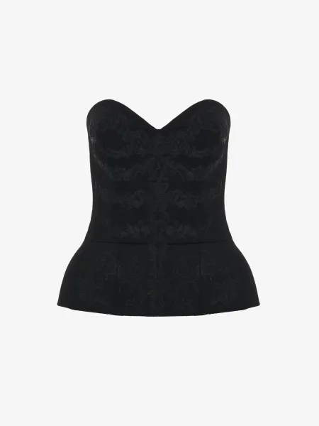 Lace Ribcage Embroidery Corset Top