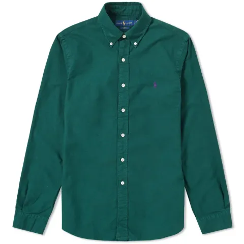 Slim Fit Garment Dyed Button Down Shirt