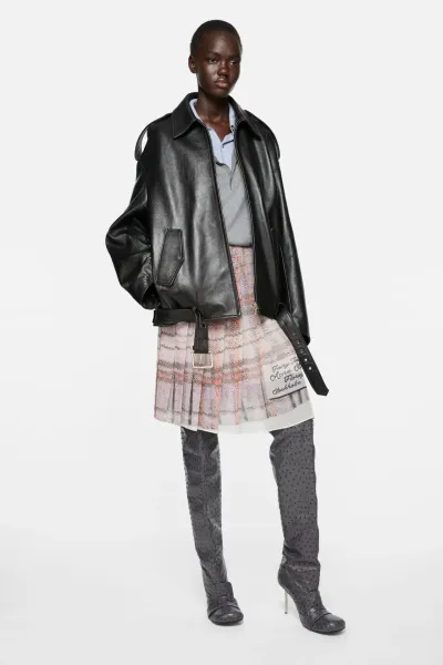 Leather biker jacket