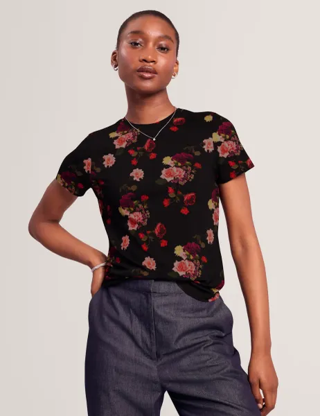 Ted Baker Floral T-Shirt Black