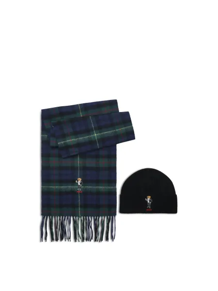 Polo Ralph Lauren Holiday Bear Scarf & Hat Gift Box