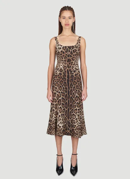 Leopard Print Midi Dress