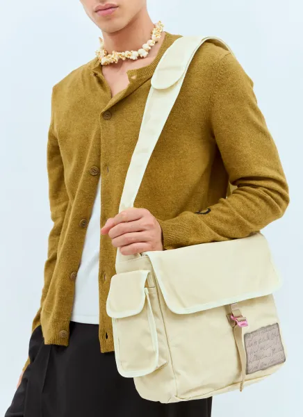 Leather Patch Messenger Bag