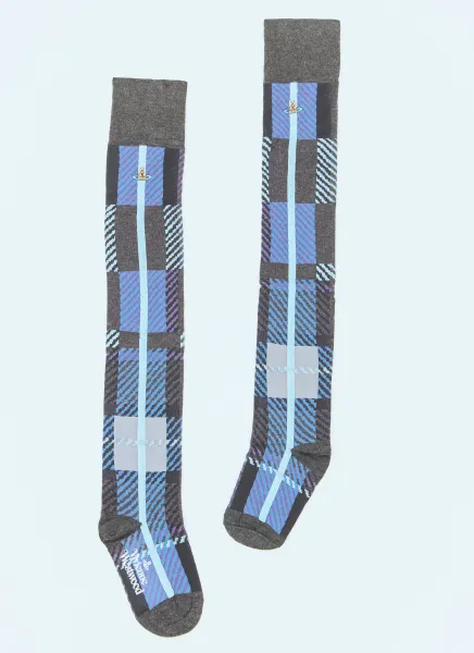 Multi Tartan Knee-High Socks