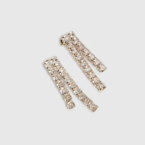 River Island Rose Rhinestone Drop Earrings