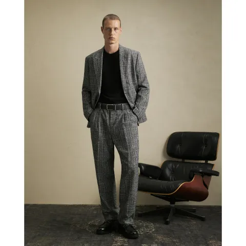 River Island Relaxed Fit Check Suit Trousers