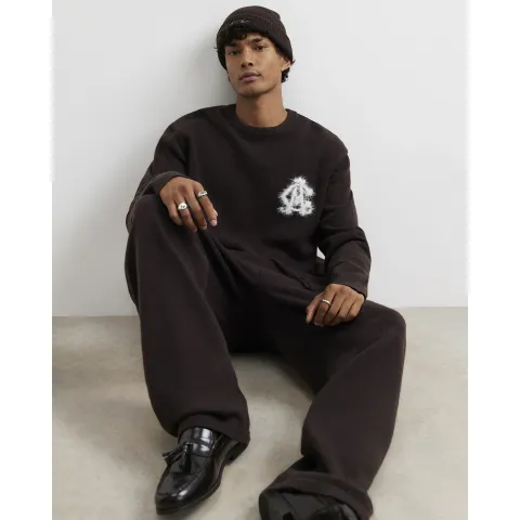 River Island Cosy Monogram Crew Neck Jumper