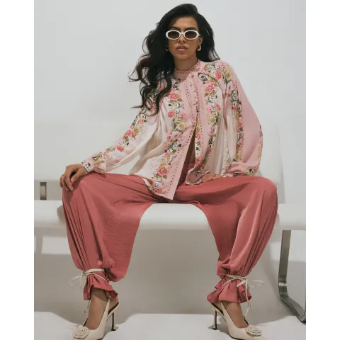 River Island Floral Broderie Trim Shirt