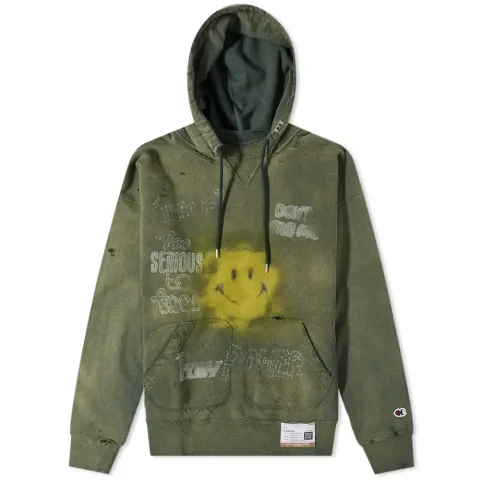 Distressed Smiley Hoodie