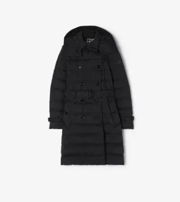 Mid-length Nylon Audley Puffer Coat in Black