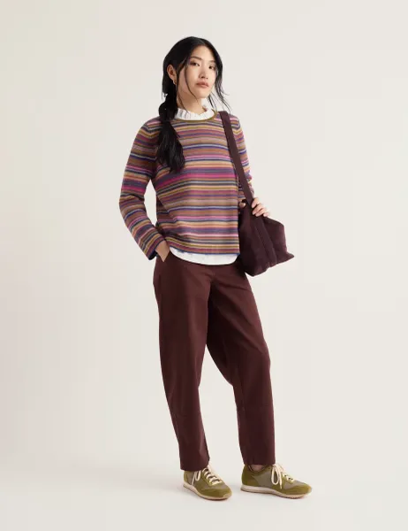 Seasalt Cornwall Pure Cotton Striped Crew Neck Jumper Multi