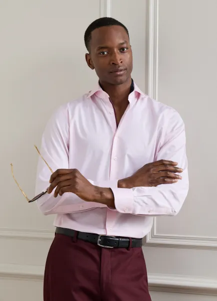 Classic Fit Plain Engineered Stripe Shirt
