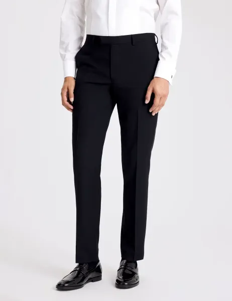 Moss Slim Fit Tuxedo Trousers Black