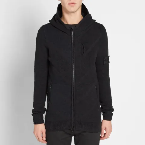Winter Cotton Intarsia Hooded Jacket