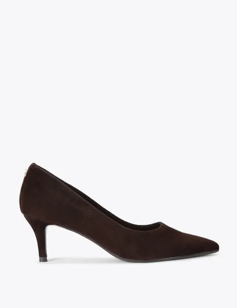 Carvela Suede Pointed Court Shoes Brown