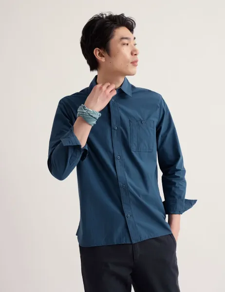 Seasalt Cornwall Relaxed Fit Pure Cotton Shirt Blue