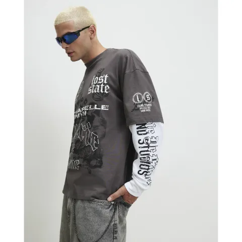 River Island Oversized Fit Cotton Cherub T-Shirt