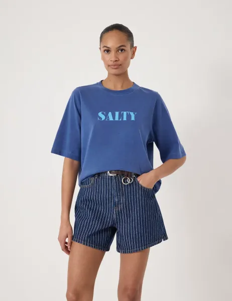 HUSH Pure Cotton Salty T-Shirt Blue Mix