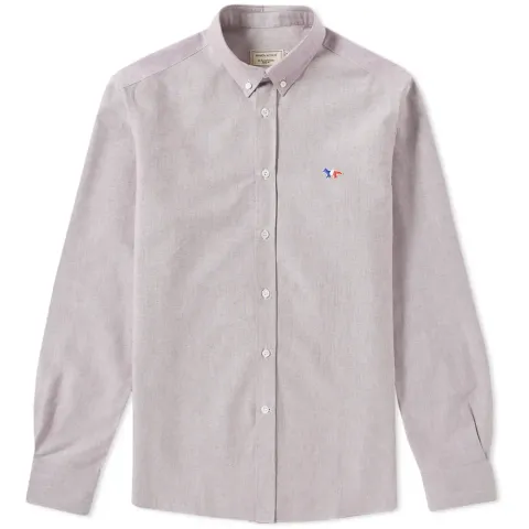 Maison Kitsuné Button Down Classic Tricolour Fox Oxford Shirt